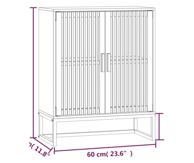 Шкаф, черен, 60x30x75 см, инженерна дървесина