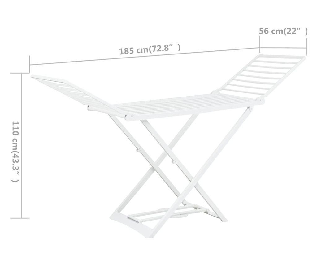 Sklopivi stalak za sušenje rublja, bijeli, plastika - 10