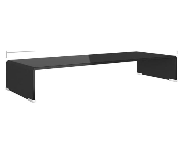 Stakleni stalak za TV/monitor, 80x30x13 cm, crni