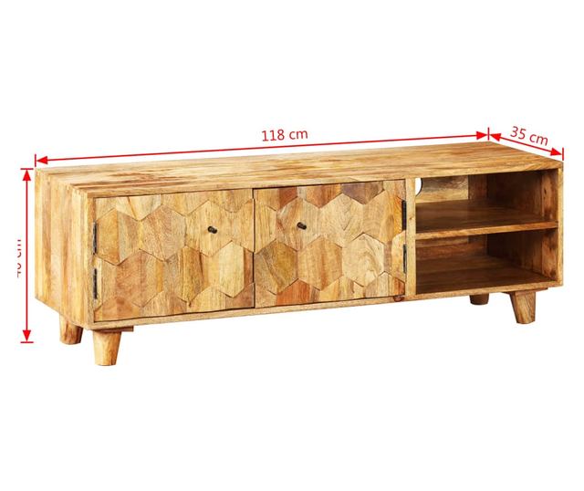 TV komoda od masivnog drva manga, 118 x 35 x 40 cm