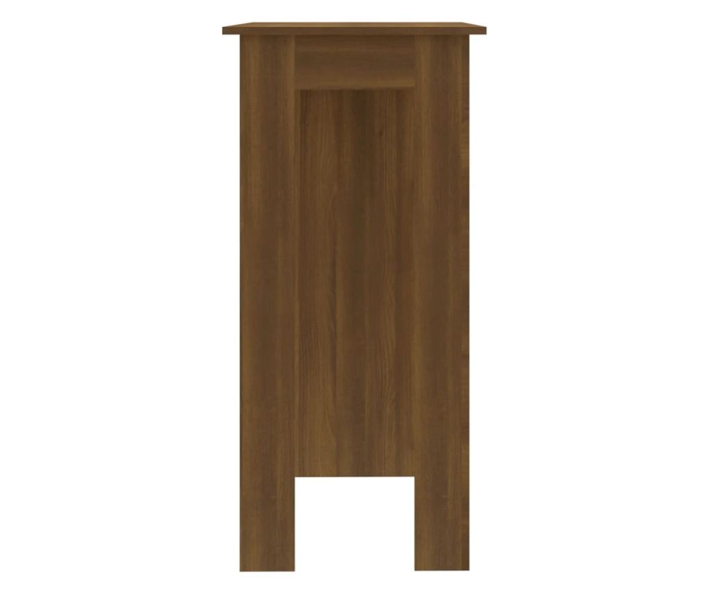Τραπέζι μπαρ με ράφι, καφέ δρυς, 102x50x103,5 εκ., μοριοσανίδα - 3