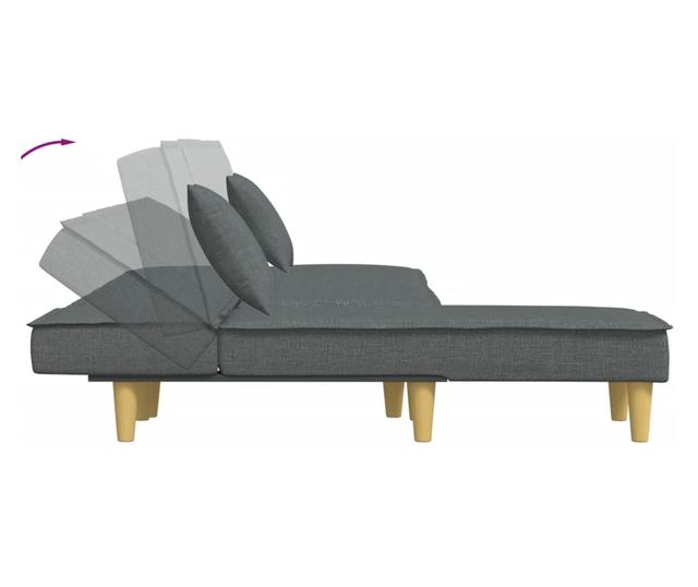 L-образен разтегателен диван сив 255x140x70 см текстил