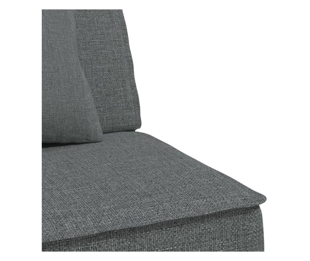 L-образен разтегателен диван сив 255x140x70 см текстил - 8