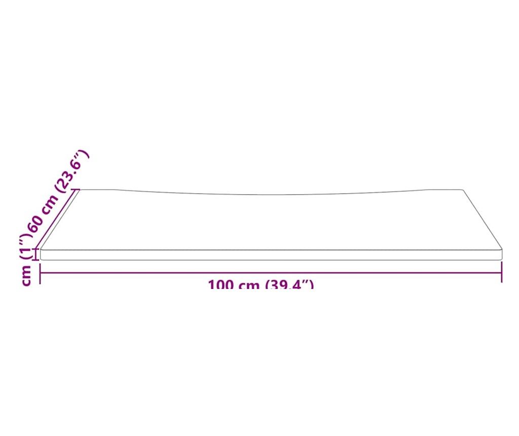 Επιφάνεια γραφείου, λευκή, 100x60x2,5 εκ., μασίφ ξύλο πεύκου - 7