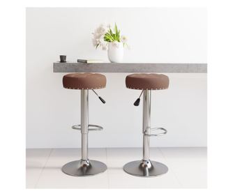 Barstoli, 2 kosi, rjava, tekstilni material