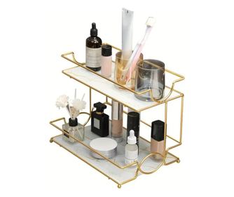 Fém Multifunkcionális Polc 2 Polccal, 32x21x25.5cm, Ariu/White ABYZ™