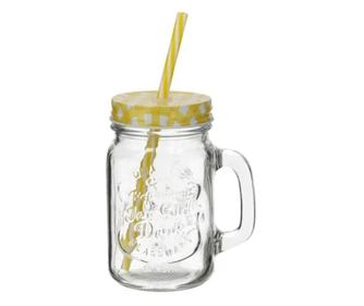 Limonádés szívószálas pohár, 450 ml