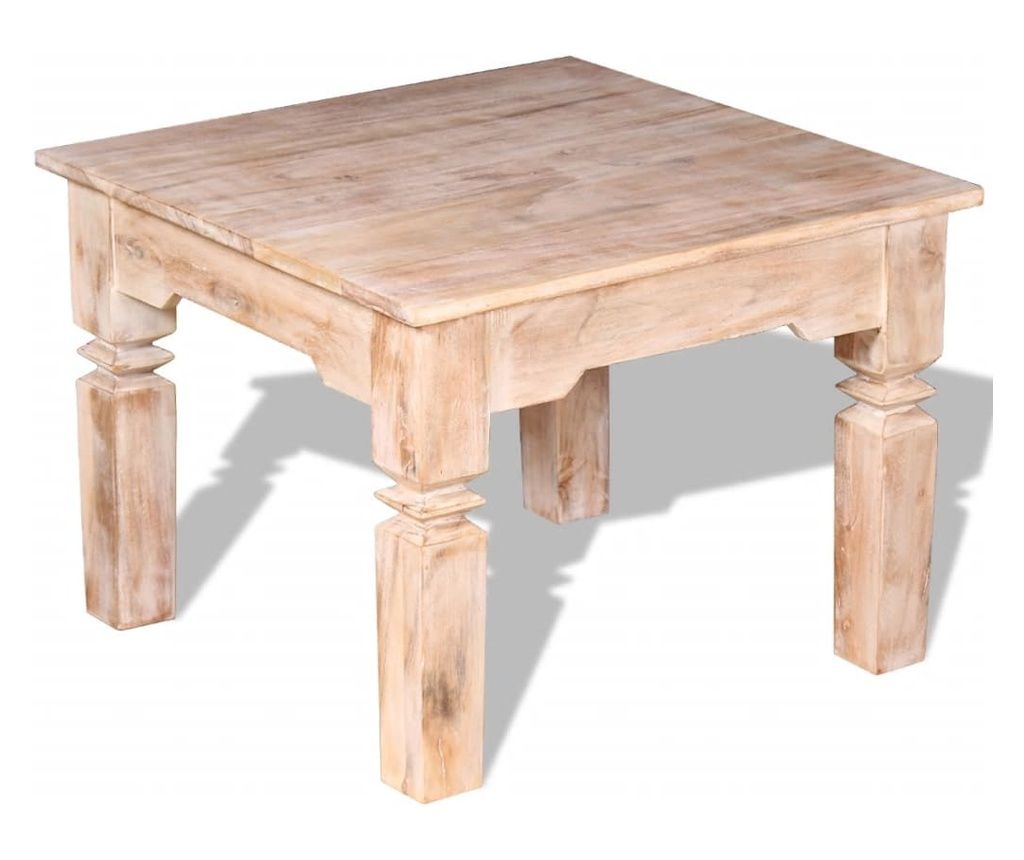 Măsuță de cafea din lemn de acacia, 60 x 60 x 45 cm