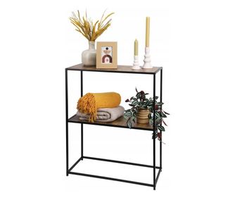 Страничен рафт Koopman, метал/MDF, 70x31x85 см, черен