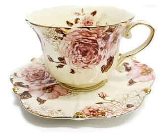 Serviciu Portelan Vintage 2 Cesti si farfurii, Magnolia