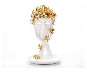 Statueta din rasina, crown, alb, 27 cm
