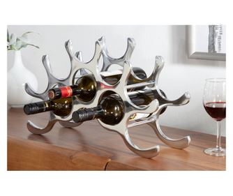 Set de 4 suporturi pentru sticle, argintiu