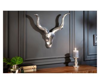 Set de 4 decorațiuni cranii argintii