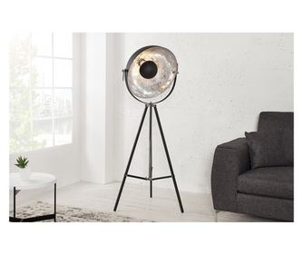 Állólámpa, ezüst, fekete