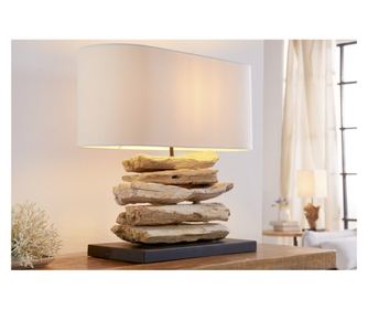 Stolna svjetiljka, boja drva, crna