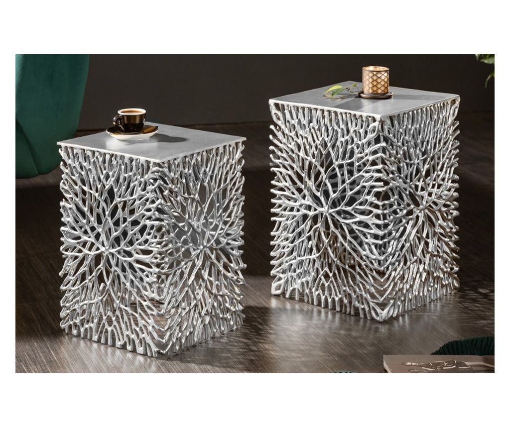 Set of 2 Tables, Silver