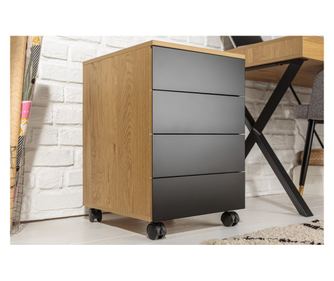 Συρταριέρα, χρώμα ξύλου, μαύρο