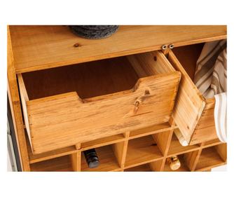 Dulap bar Barski, culoare lemn, negru