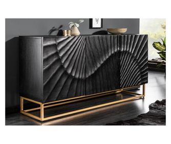Vstyle Irresistible 288161 Komoda, Čierna, Zlatá, Drevo, Kov 75x140x38.5