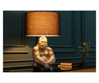 Baza pentru lampă de masă, argintiu, negru