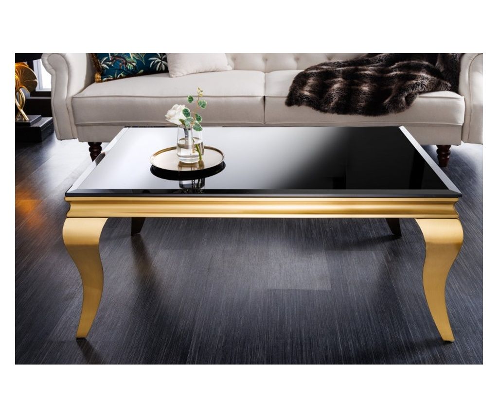 Dohányzóasztal, arany, fekete