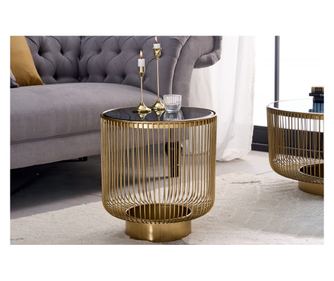 Τραπεζάκι σαλονιού, χρυσό, μαύρο