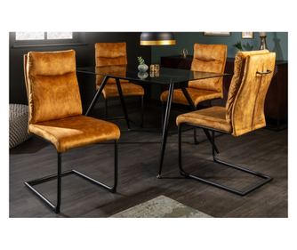 Vstyle Irresistible Szék 289044, mustársárga, bársony, fém 97x45x64