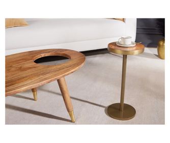 Stolić za kavu, smeđa, zlatna