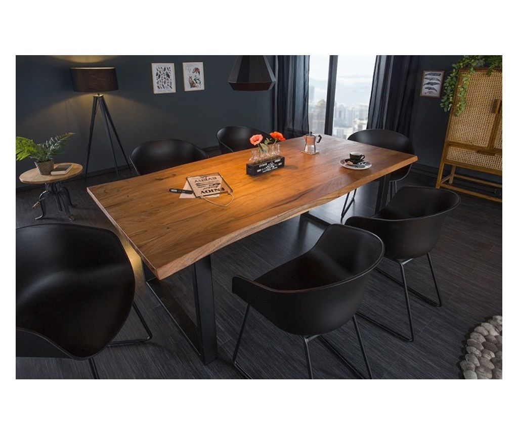 Étkezőasztal, természetes és fekete