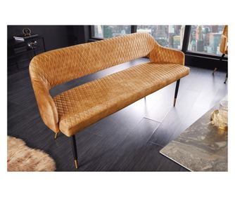 Vstyle Irresistible klop 289278, gorčično rumena, črna z zlatimi kapicami, žamet (100% poliester), prašno lakirana kovina, 82x16