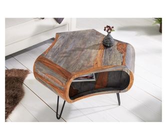 Stolik kawowy, naturalny, szary, czarny