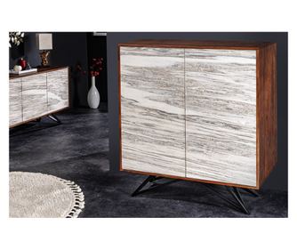 Vstyle Irresistible 289323 Gardrób, Natúr, Fehér, Szürke, Lakkozott, Furnérozott, Akácfa, Kő furnér 120x100x38