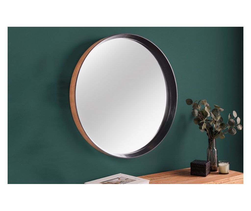 Wall mirror, natural, black