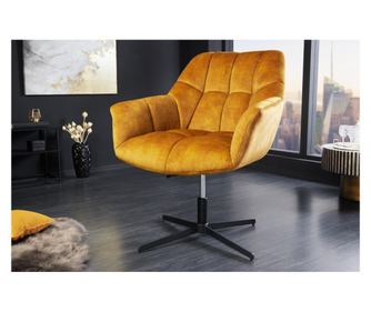 Fotoliu, galben muștar, negru