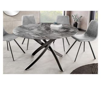 Τραπεζαρία Vstyle Irresistible 289402, ταπέ, μαύρο, κεραμικό 3mm, γυαλί ασφαλείας 8mm, μέταλλο με ηλεκτροστατική βαφή