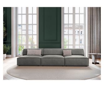 Micadoni Home 537683 Βελούδινος Καναπές, Ανοιχτό Γκρι