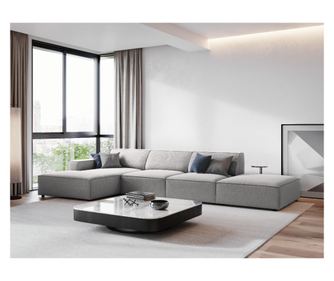 Micadoni Home 537743 Γωνιακός Καναπές Αριστερά, Ανοιχτό Γκρι