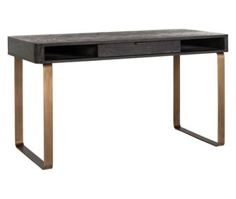 Blackbone Brass 1-fiókos asztal, Richmond Interiors, fekete, arany, rusztikus fekete
