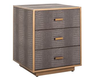 Stolik nocny Classio z 3 szufladami, Richmond Interiors, Złoty