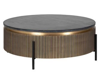 Ironville 90Ø Холна маса, Richmond Interiors, Сиво, Черно, Златно