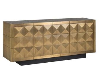 Komoda 3-drzwiowa Collada, Richmond Interiors, Złota, Czarna