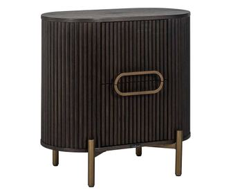 Stolik Nocny 1-Drzwiowy Luxor, Richmond Interiors, Szary, Kolor Drewna, Brązowy