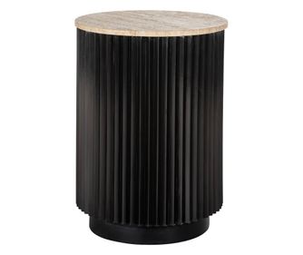 Măsuță laterală Hampton 45Ø, Richmond Interiors, Negru, Culoare lemn