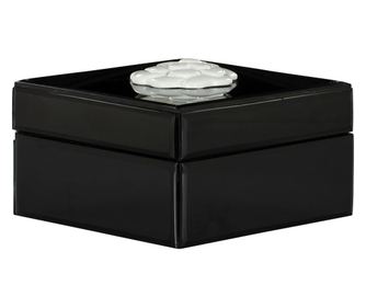 Škatla za shranjevanje Lune, Richmond Interiors, črna, bela, MDF, aluminij, steklo