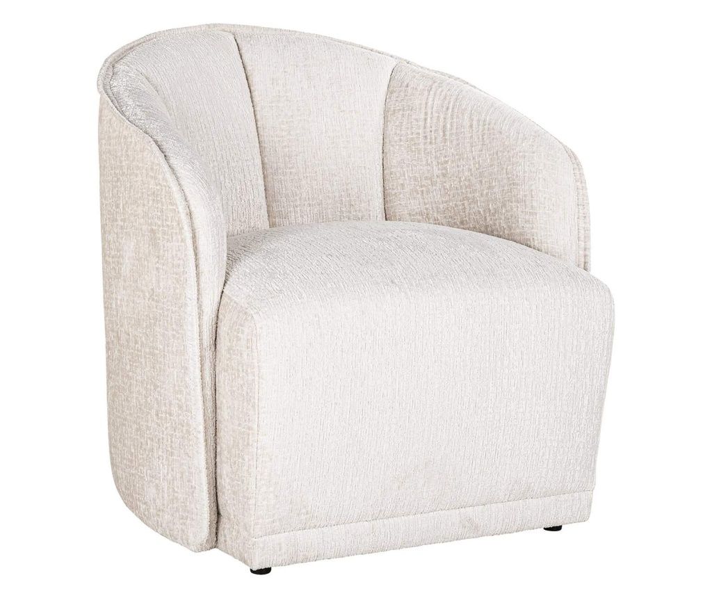 Πολυθρόνα Maryse Cream Fusion, Richmond Interiors, Λευκή, 100% Πολυεστέρας, Ξύλο, Αφρός, Πλαστικό