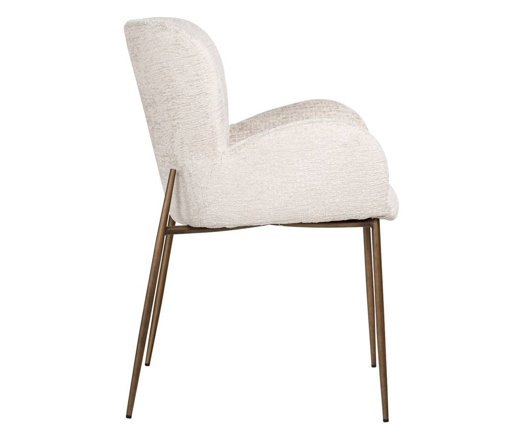 Кресло Amber Cream Fusion, огнеупорно, Richmond Interiors, Бяло, Златно, Кремаво