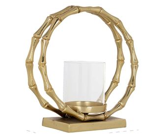 Svijećnjak Merlyn, Richmond Interiors, zlatna, prozirna