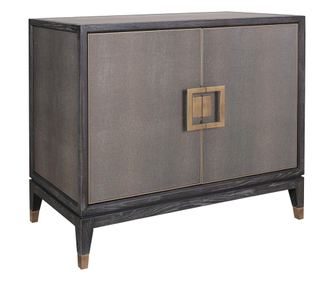 Szafka boczna Bloomville z 2 drzwiami, Richmond Interiors, miedziana, szara, kolor drewna