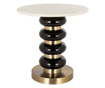 Măsuță laterală Boann Negru, Richmond Interiors, Negru, Auriu, Alb