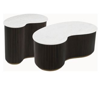 Komplet mizic za kavo Mayfield, 2 kosa, Richmond Interiors, barva lesa, baker, bela